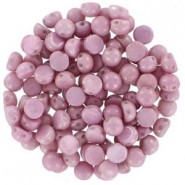 Czech 2-hole Cabochon kralen 6mm Chalk White Lila Luster